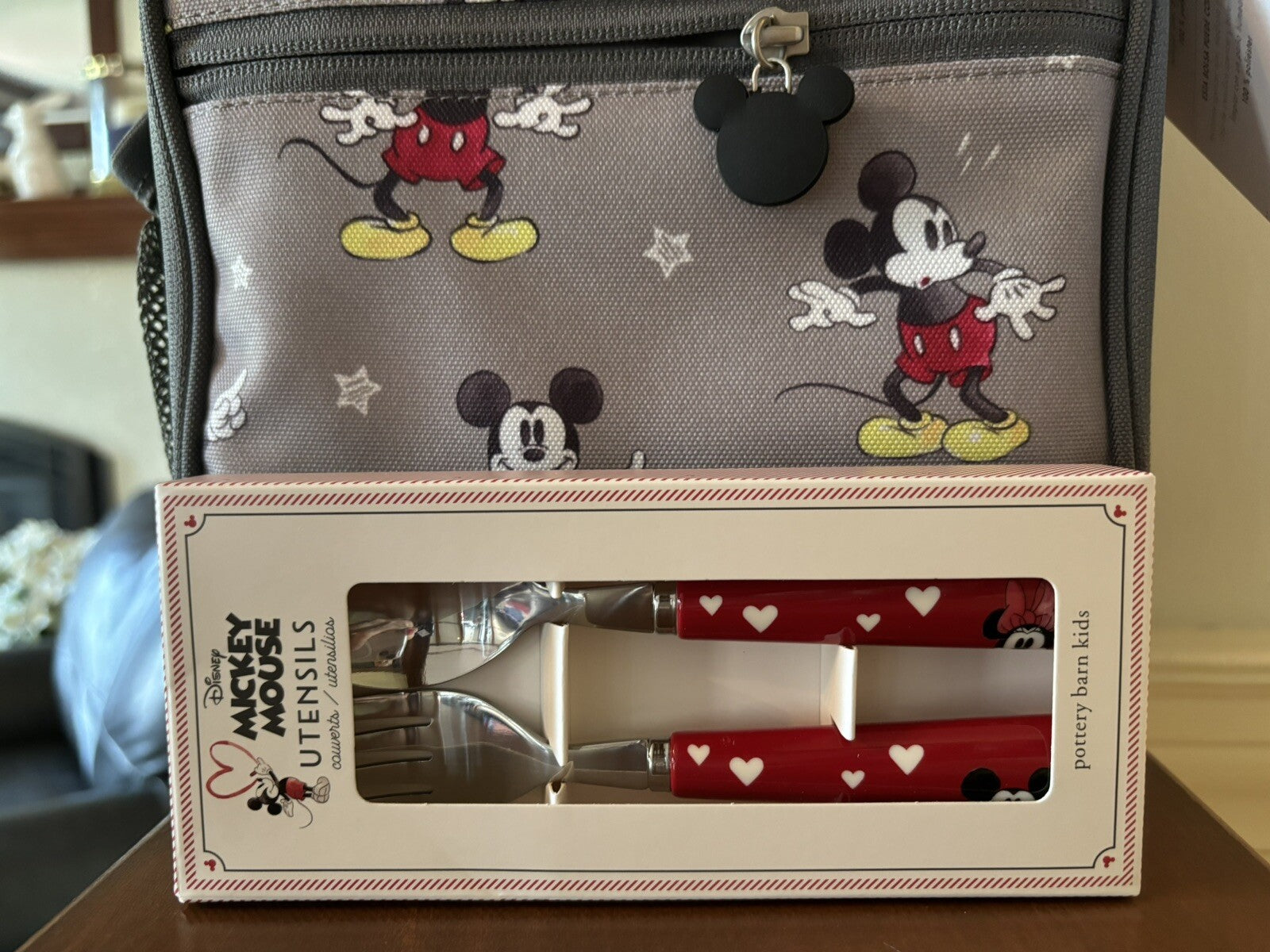 Pottery barn Lunch box MICKEY MOUSE school Utensil Set holiday Disney Birthday h
