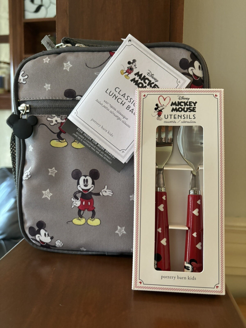 Pottery barn Lunch box MICKEY MOUSE school Utensil Set holiday Disney Birthday h