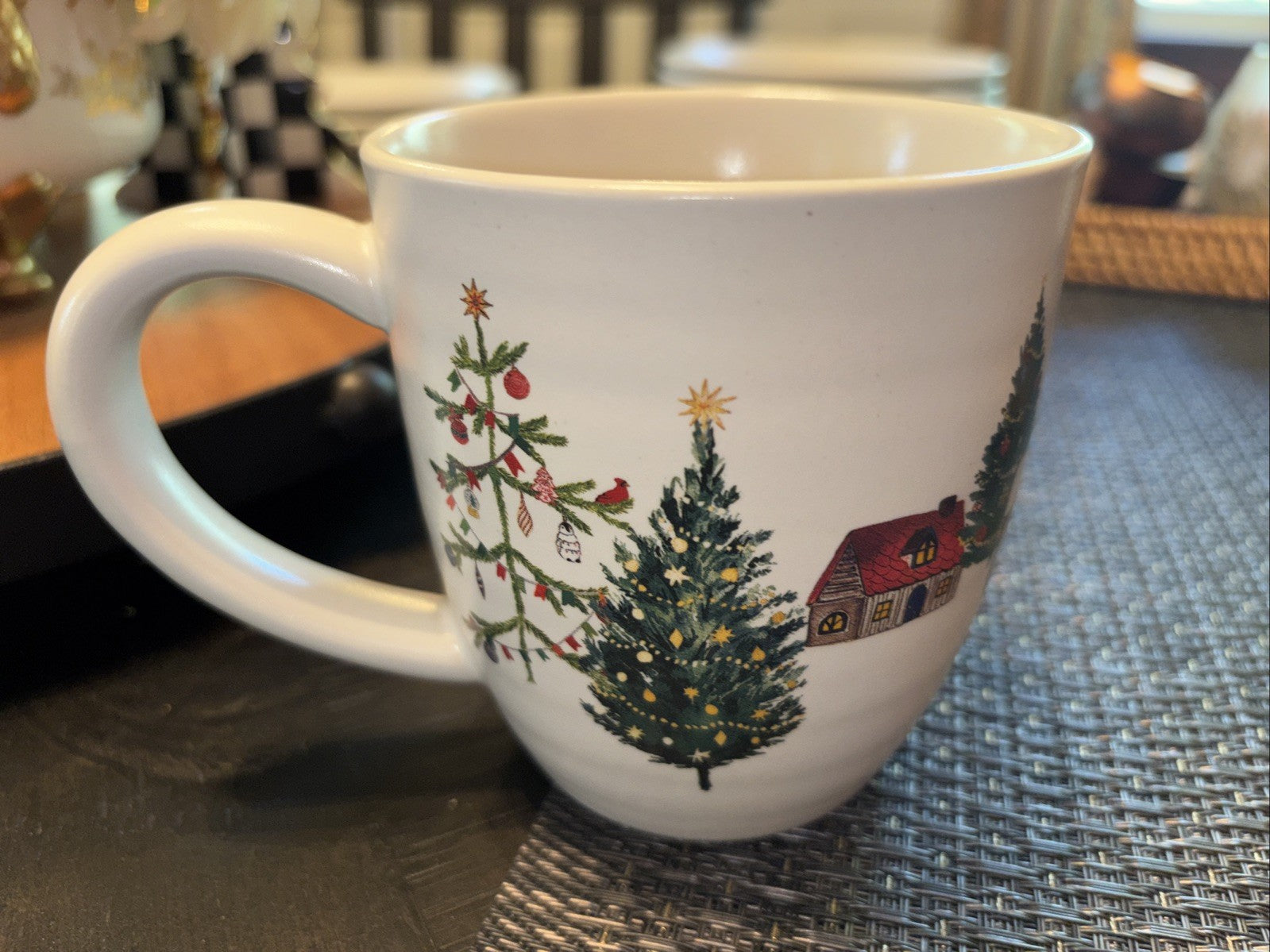 pottery barn Christmas Country Santa Mug Coffee Cup holiday Snowman gift mom new