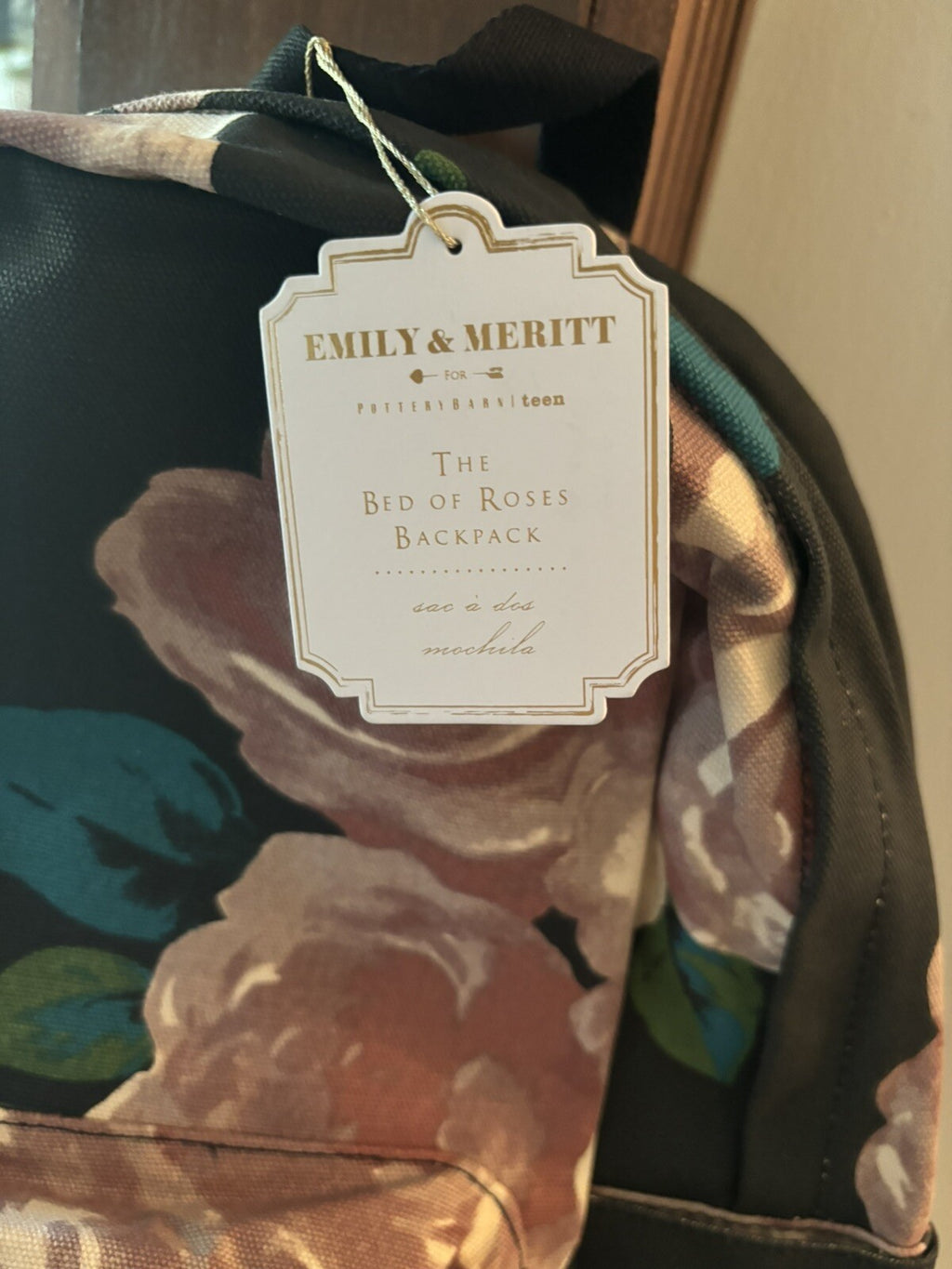 Pottery barn School Floral Large BACKPACK Emily Meritt flower teen bag rainbow .
