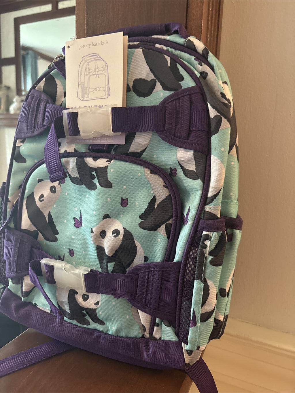 Pottery Barn school Disney  BACKPACK Panda Heart ?? girl TRAVEL Bag gift Holiday