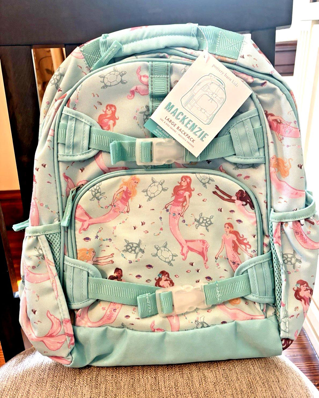 Pottery barn School LARGE BACKPACK Disney Travel bag holiday mermaid belle ?? .