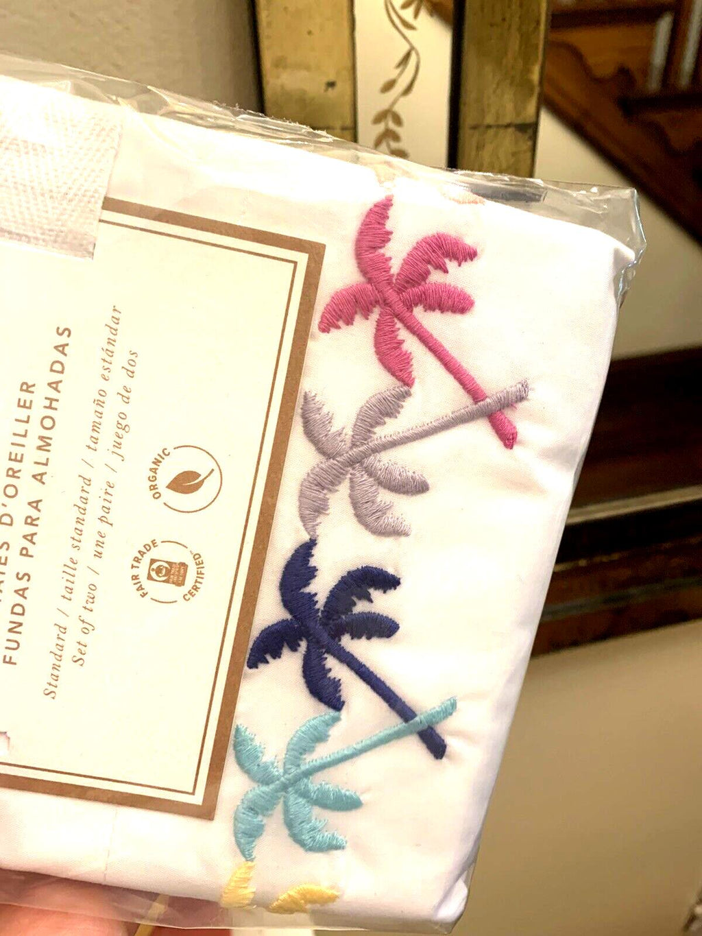 Pottery Barn Pillowcase holiday Disney gift party rainbow beach palm  SET 2  "