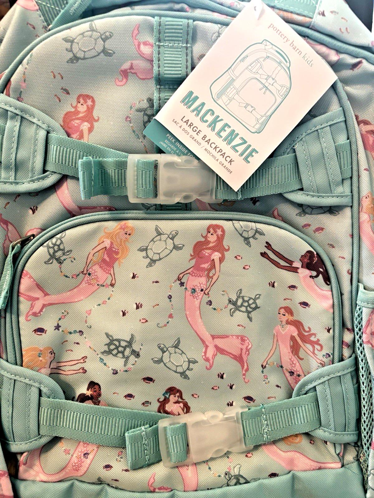 Pottery barn School LARGE BACKPACK Disney Travel bag holiday mermaid belle ?? .