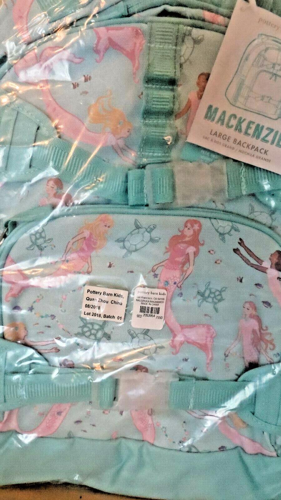 Pottery barn School LARGE BACKPACK Disney Travel bag holiday mermaid belle ?? .