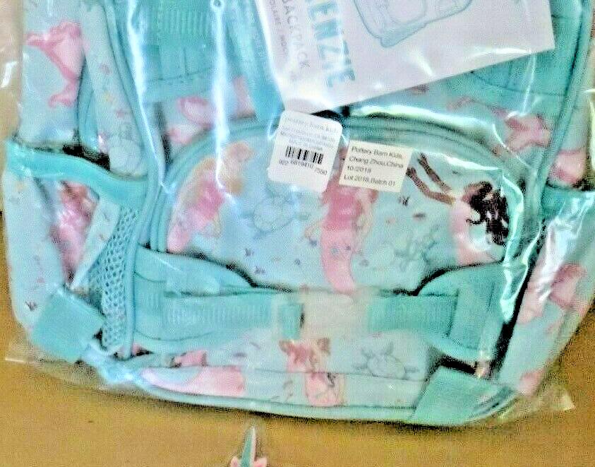 Pottery barn School LARGE BACKPACK Disney Travel bag holiday mermaid belle ?? .