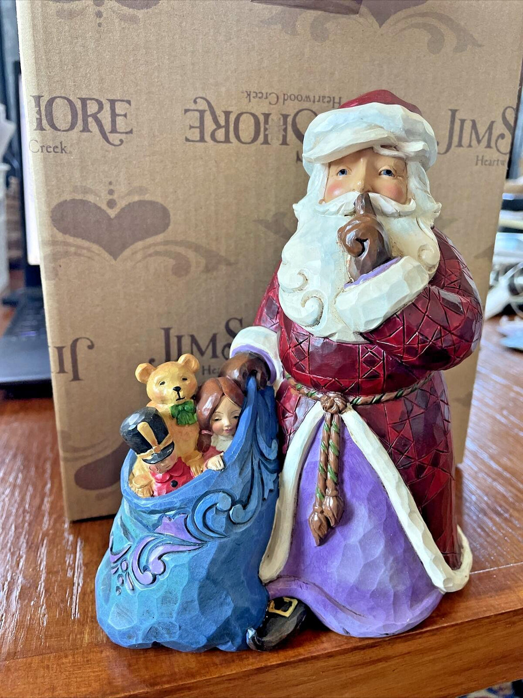 Jim Shore Santa sleigh Disney toy bag figure winter Christmas holiday gift mom h