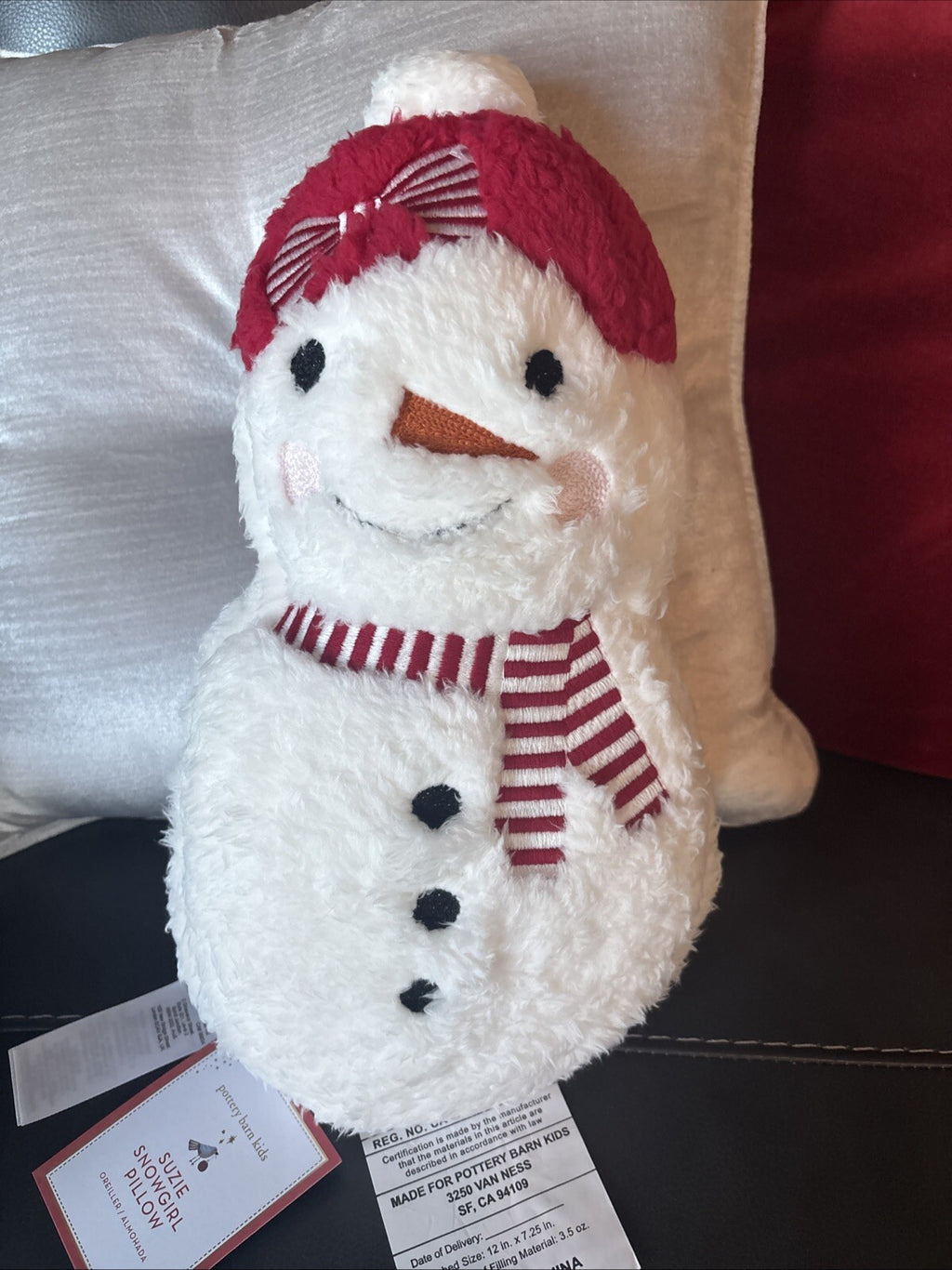 Disney Pottery Barn Snowman Christmas pillow Seuss Holiday Gift party girl m