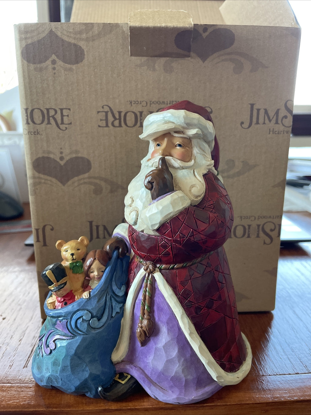 Jim Shore Santa sleigh Disney toy bag figure winter Christmas holiday gift mom h
