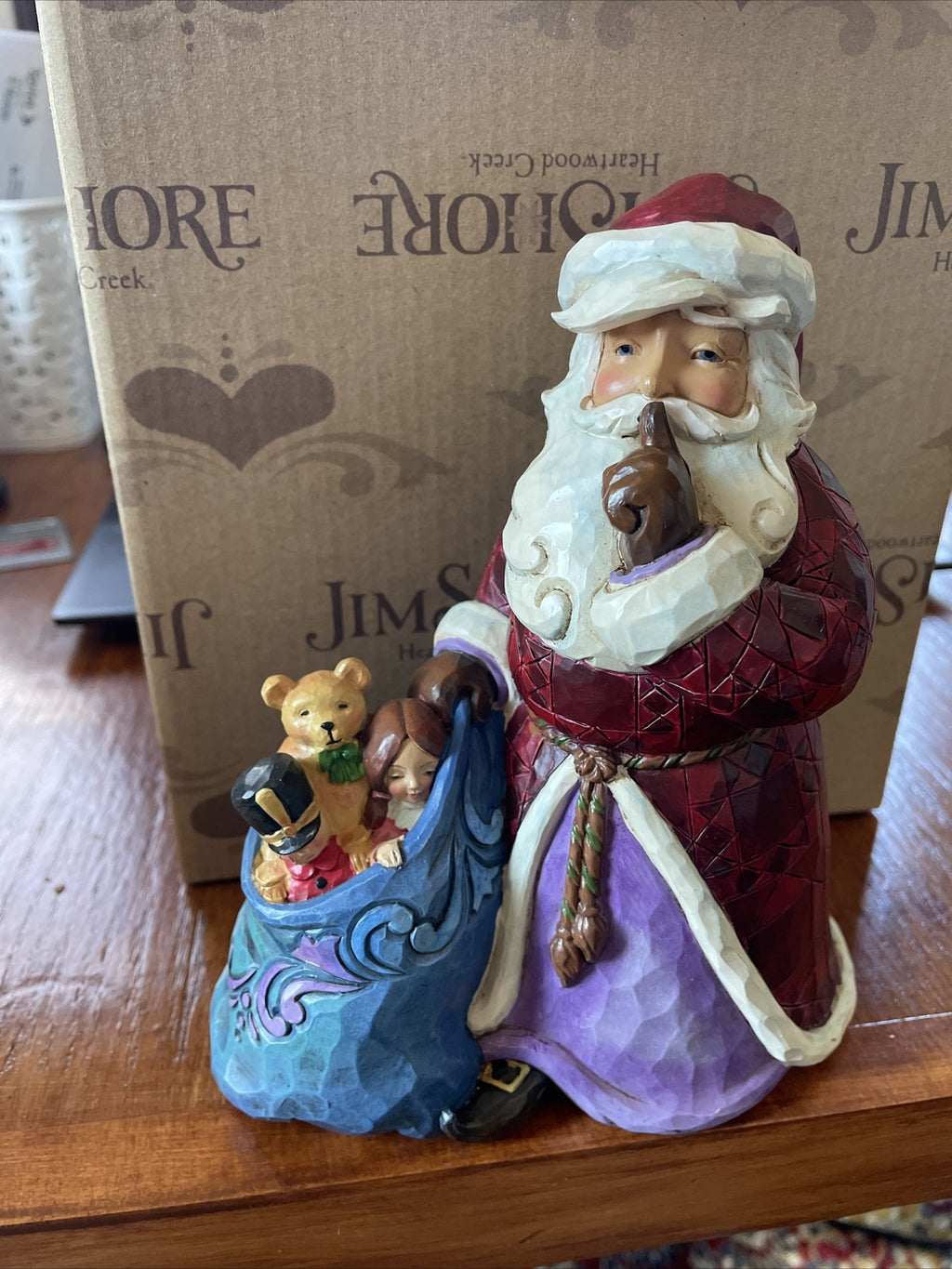 Jim Shore Santa sleigh Disney toy bag figure winter Christmas holiday gift mom h