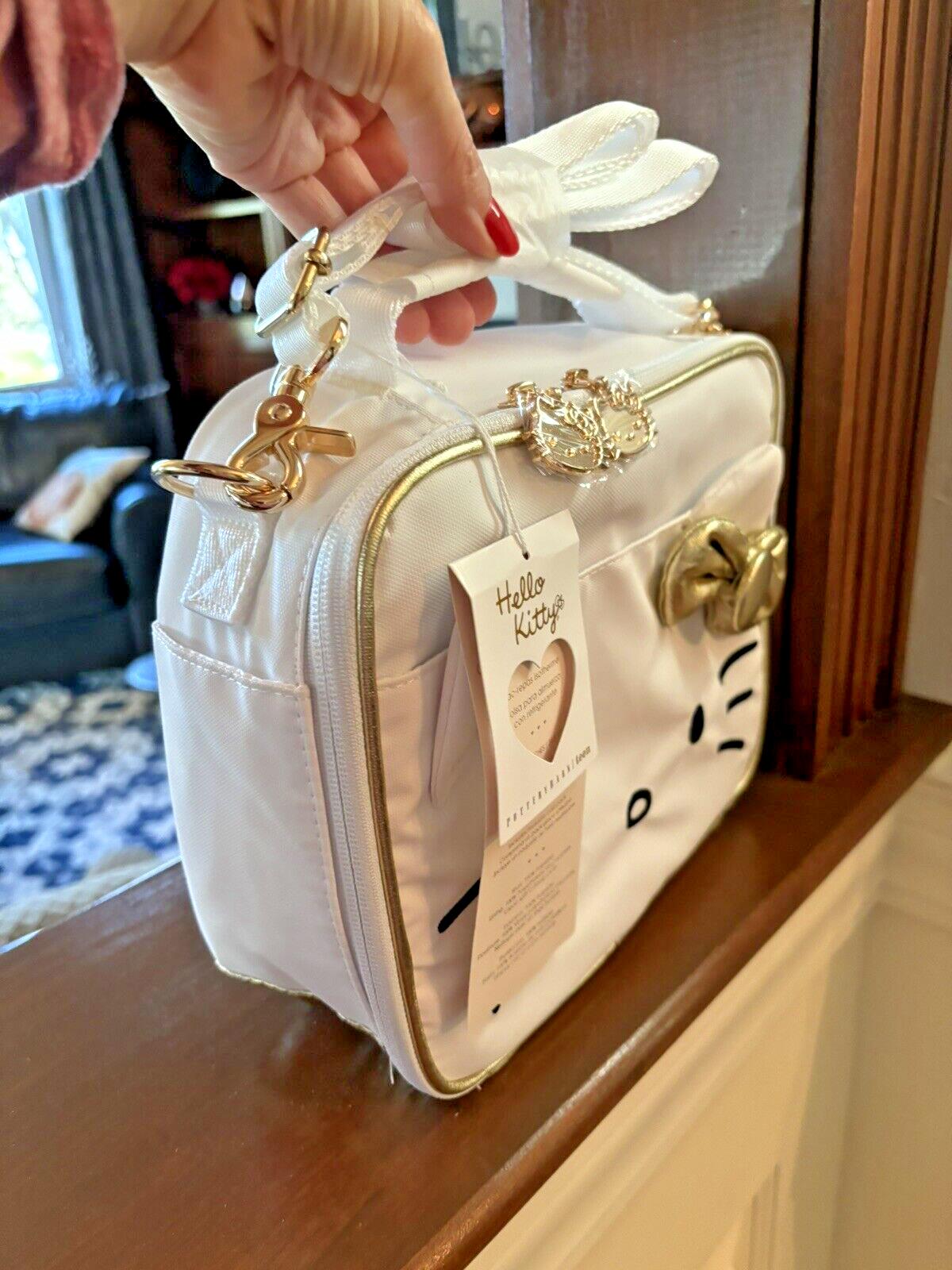 School Disney Pottery Barn Hello Kitty cat Lunch box bag Gold + Pink Unicorn n