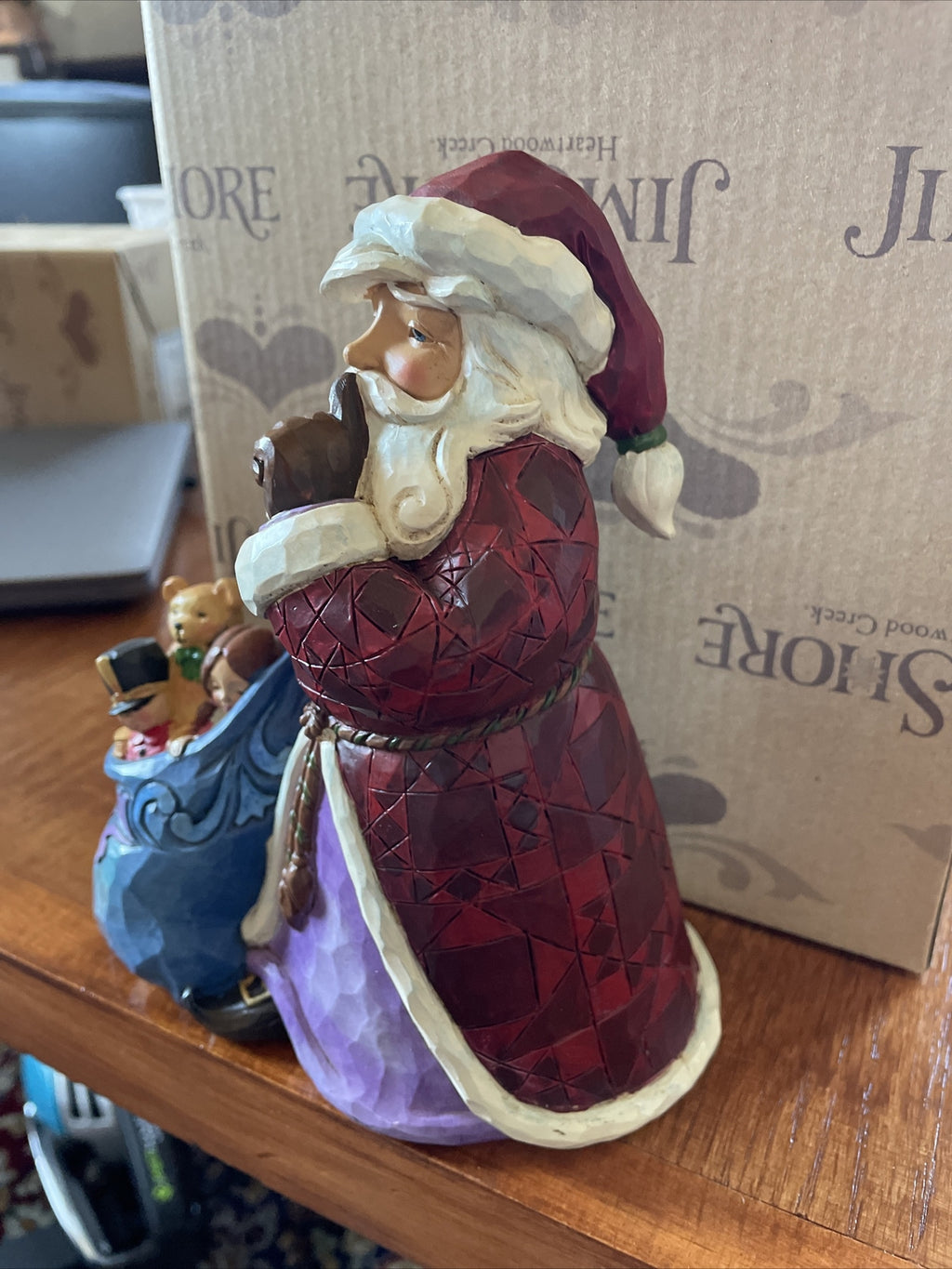 Jim Shore Santa sleigh Disney toy bag figure winter Christmas holiday gift mom h