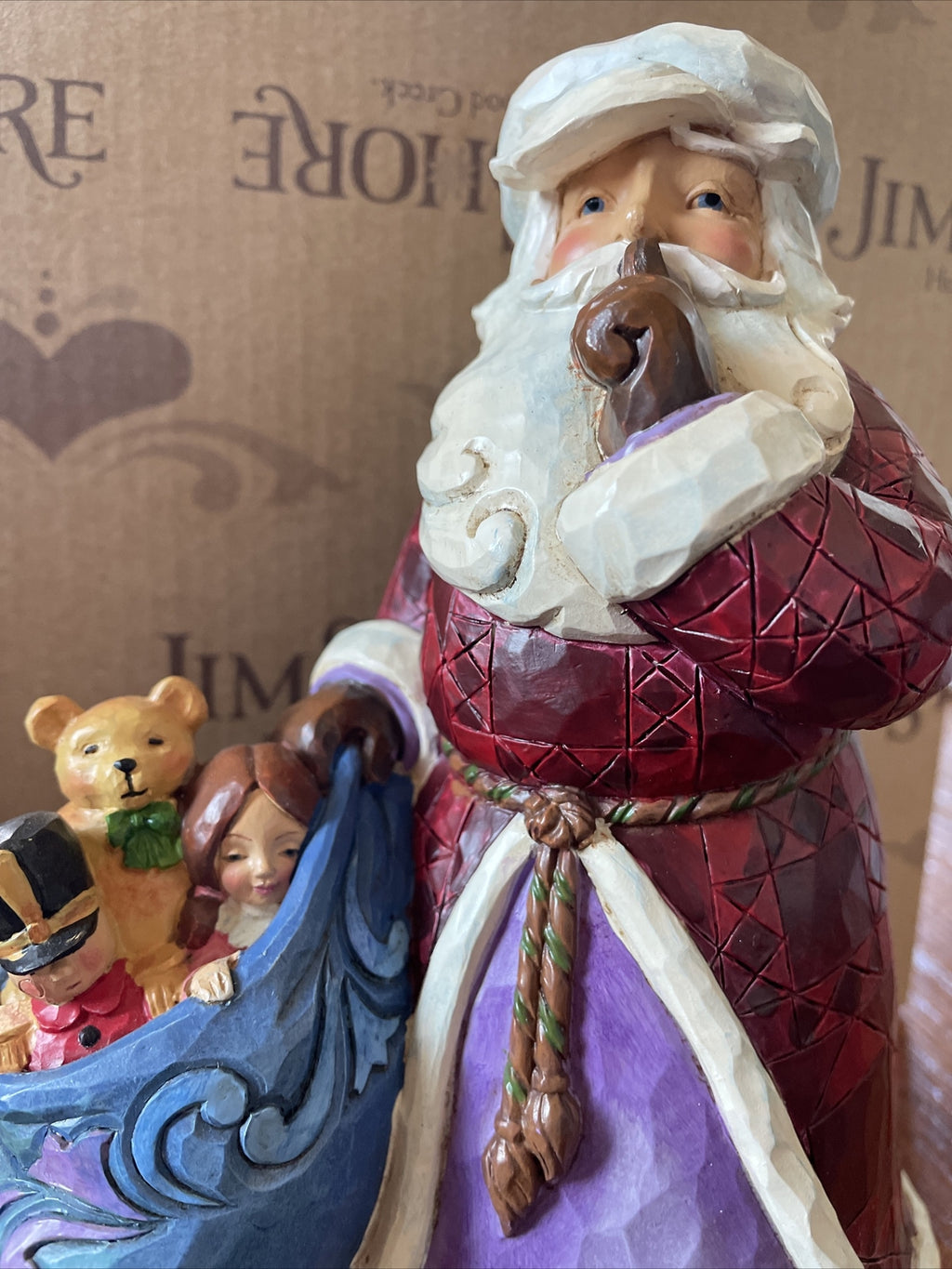 Jim Shore Santa sleigh Disney toy bag figure winter Christmas holiday gift mom h