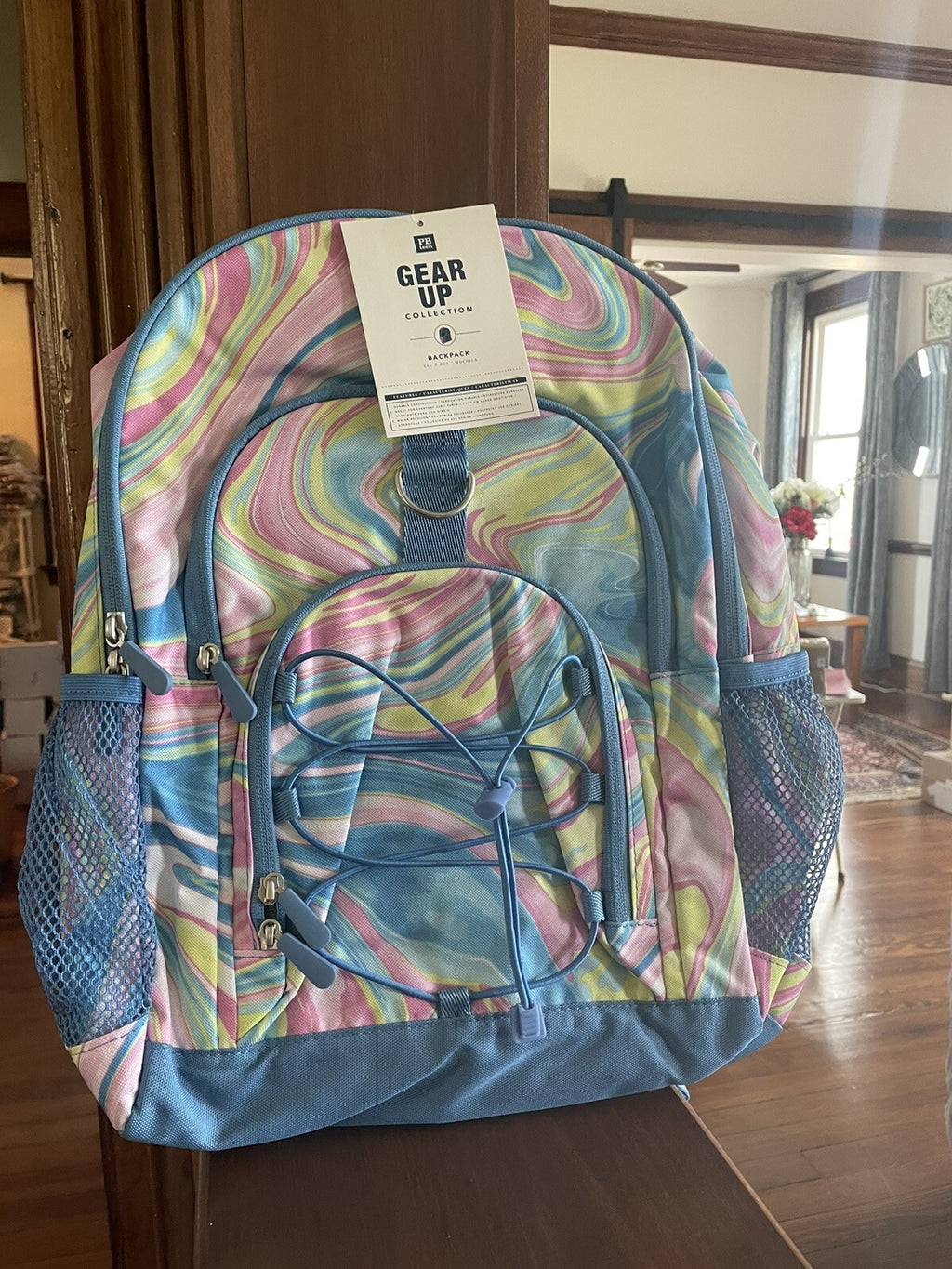 Disney School Pottery Barn LARGE backpack +Lunch bag rainbow princess set ?? .