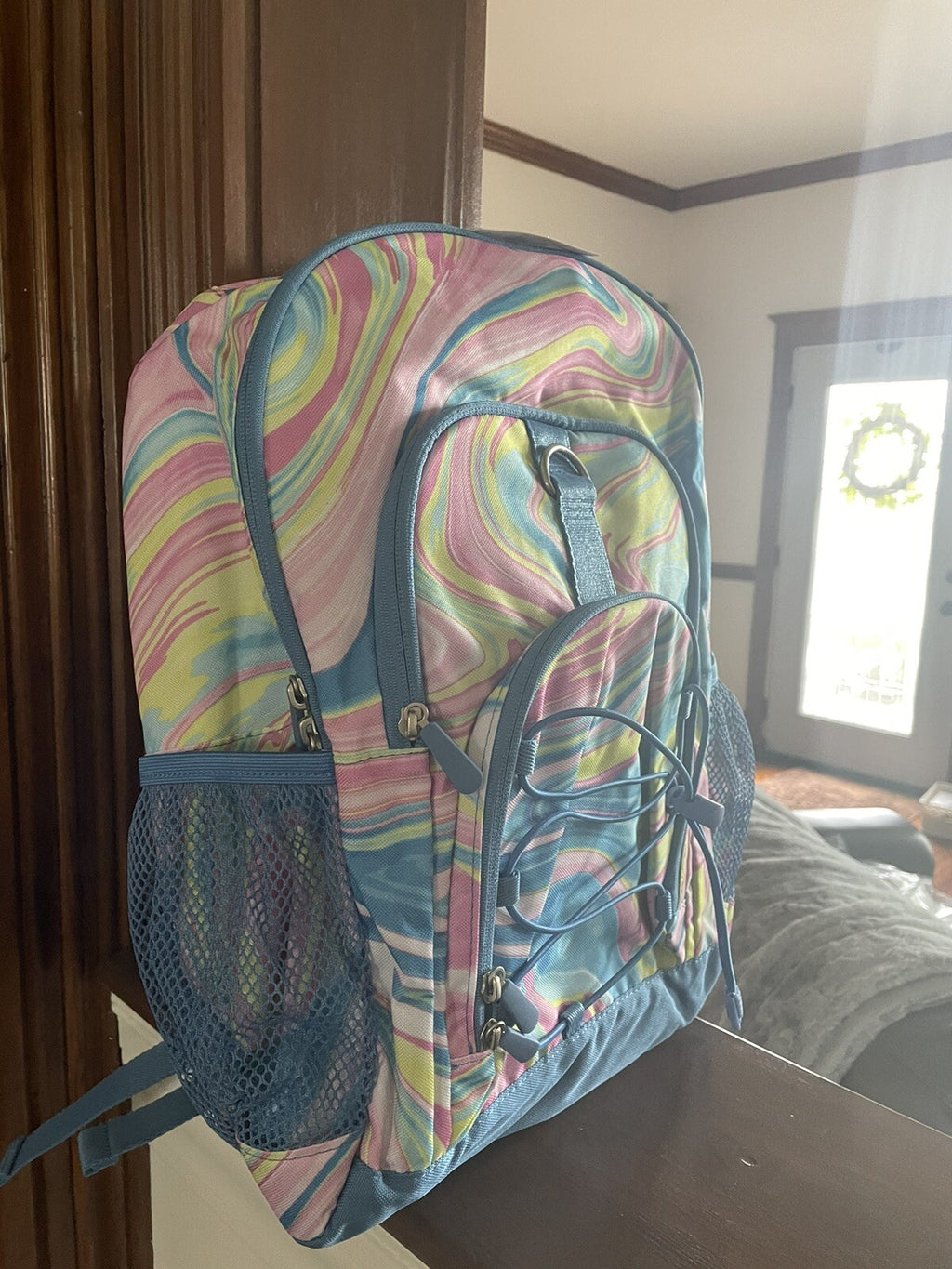 Disney School Pottery Barn LARGE backpack +Lunch bag rainbow princess set ?? .