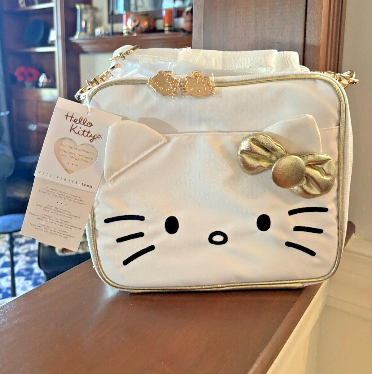 School Disney Pottery Barn Hello Kitty cat Lunch box bag Gold + Pink Unicorn n