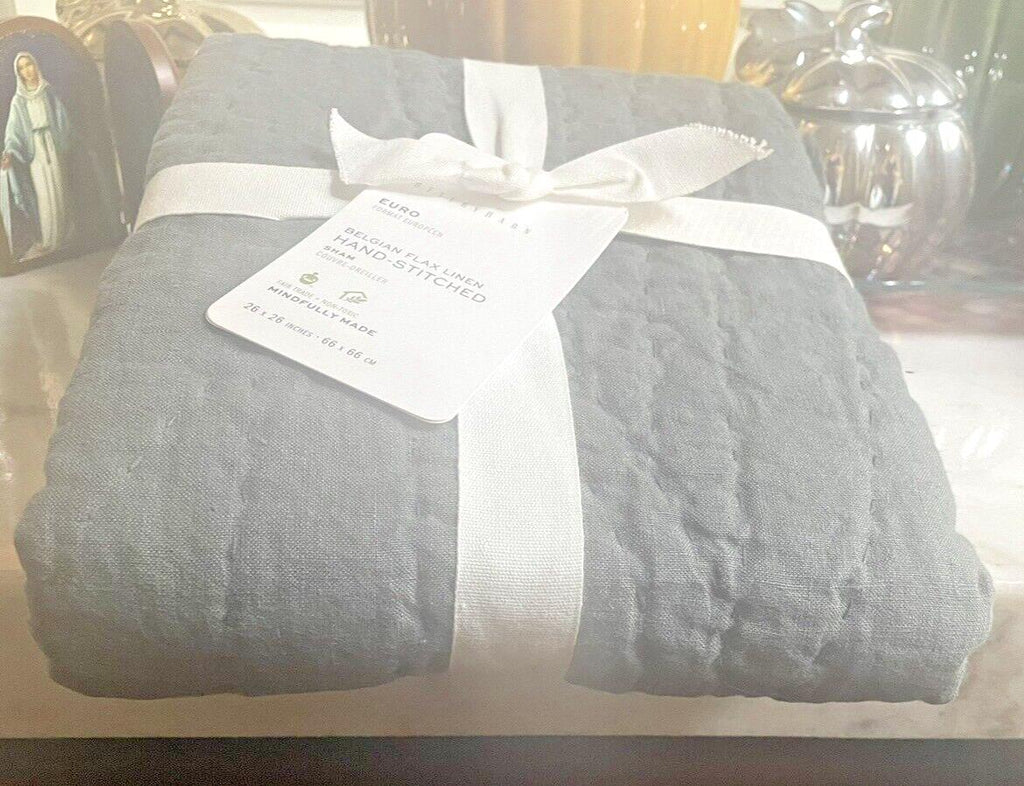 Pottery Barn Belgian flax Linen PILLOW SHAM Disney Chambray holiday gift party -