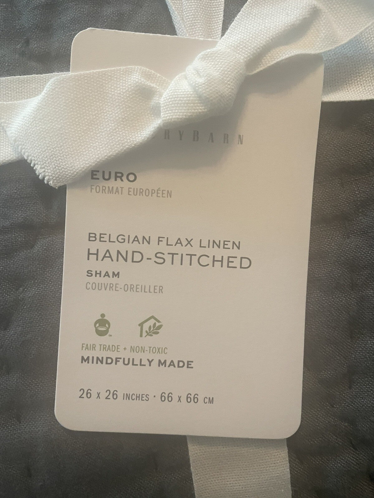 Pottery Barn Belgian flax Linen PILLOW SHAM Disney Chambray holiday gift party -