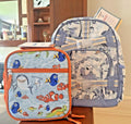 School Pottery barn SNOOPY NEMO BACKPACK +LUNCH BOX BAG Peanuts travel shark .