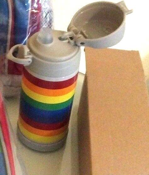 Pottery barn School Stripe Water Bottle rainbow gift holiday pre k disney