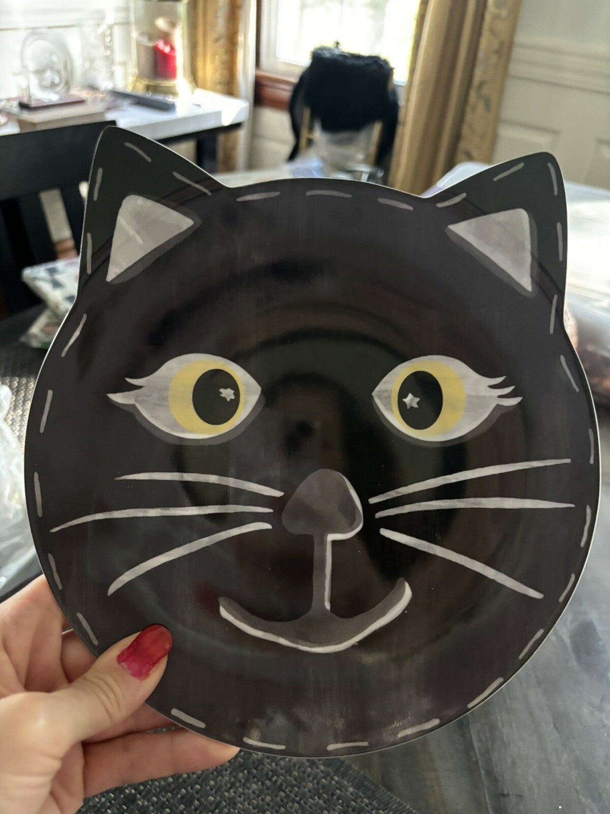 Pottery Barn Halloween Plate Utensil SET Holiday party school black cat Disney 1