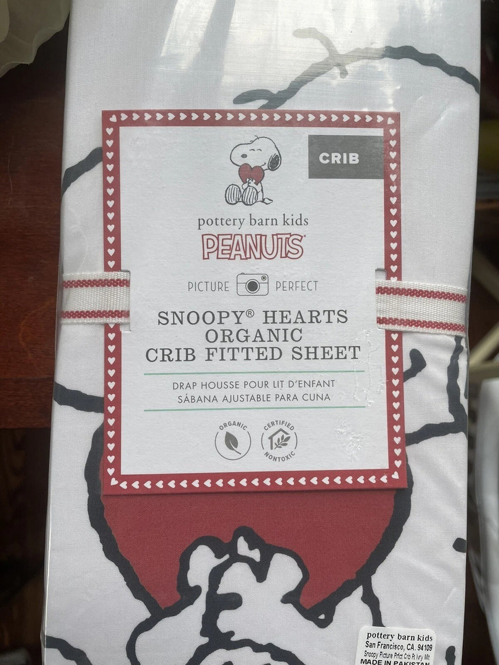 Pottery Barn Holiday christmas Disney Snoopy sheet crib baby toddler gift Heart