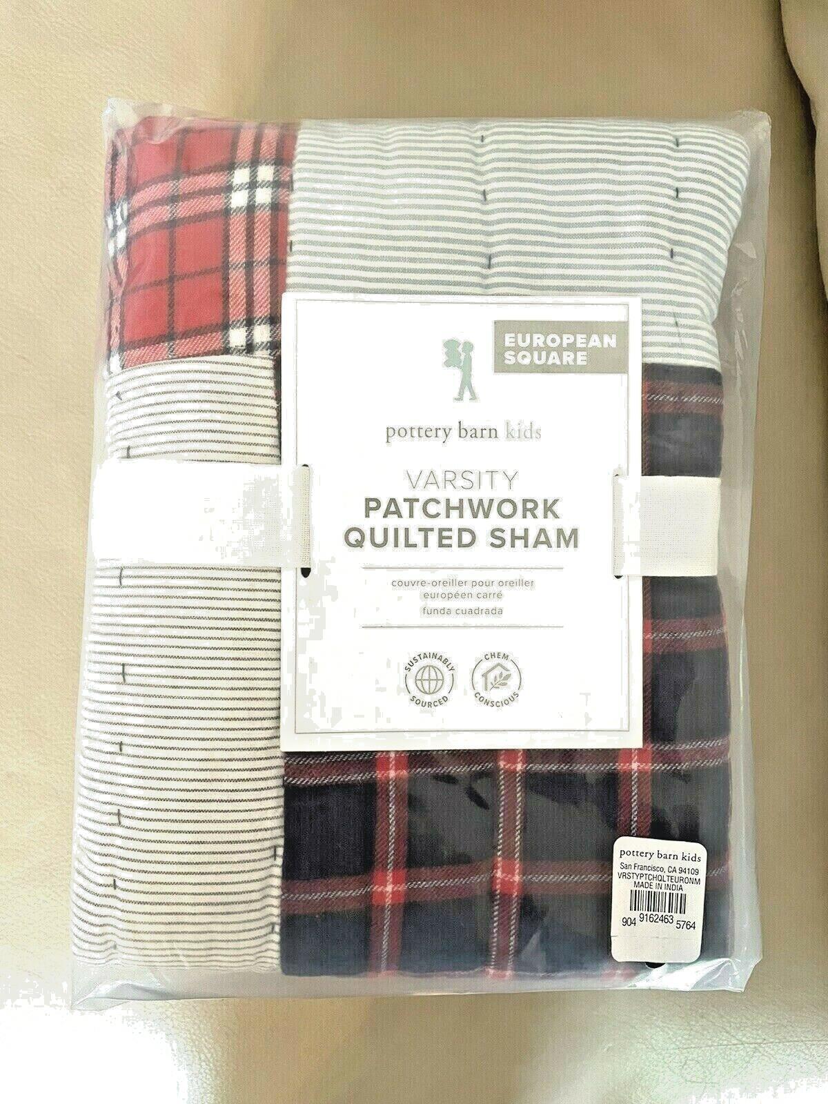 Pottery barn plaid Christmas Pillow cover sham sport stripe party patch Disney -