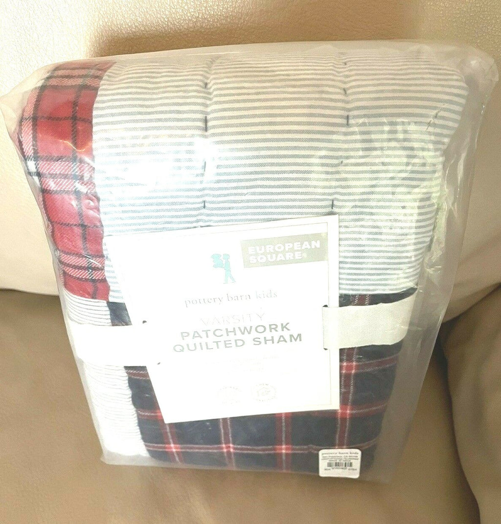 Pottery barn plaid Christmas Pillow cover sham sport stripe party patch Disney -
