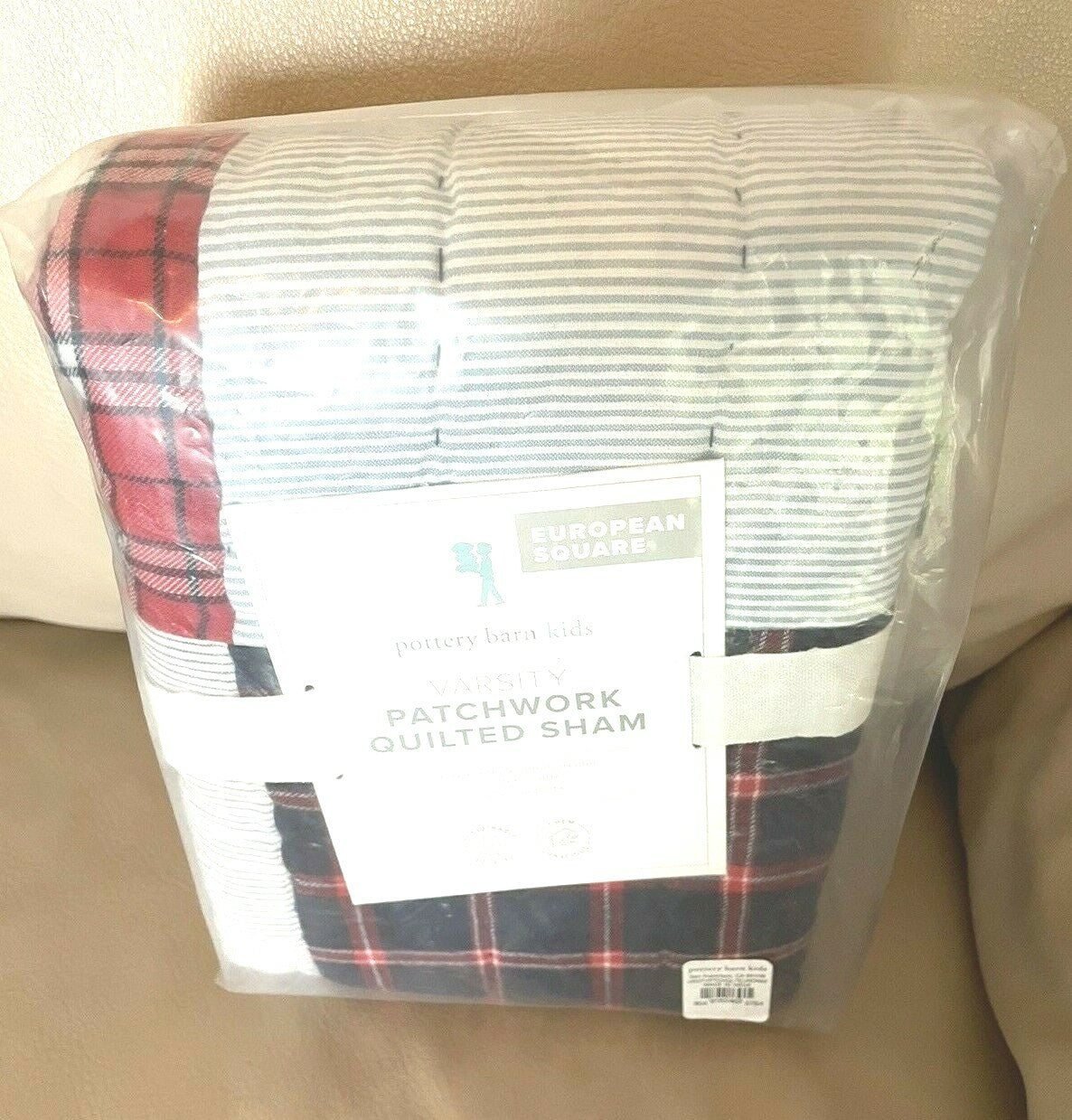 Pottery barn plaid Christmas Pillow cover sham sport stripe party patch Disney -