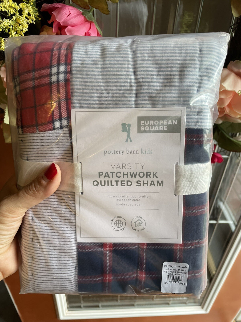Pottery barn plaid Christmas Pillow cover sham sport stripe party patch Disney -