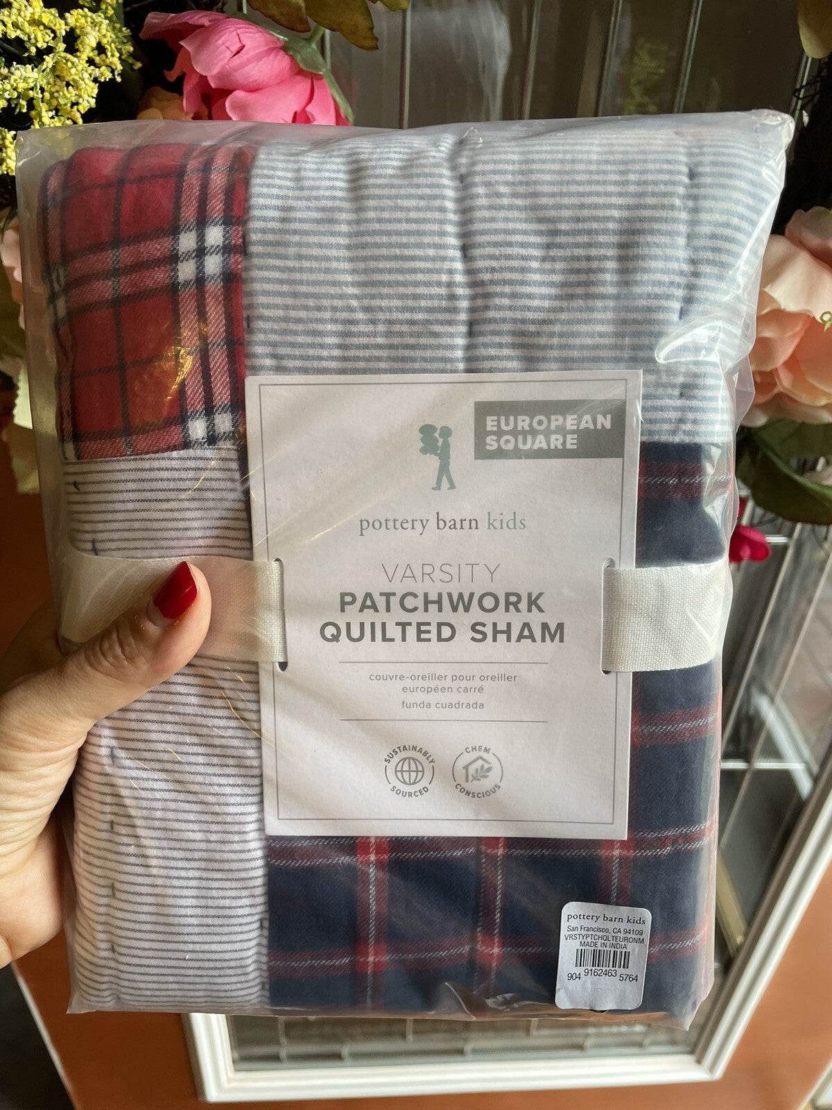Pottery barn plaid Christmas Pillow cover sham sport stripe party patch Disney -