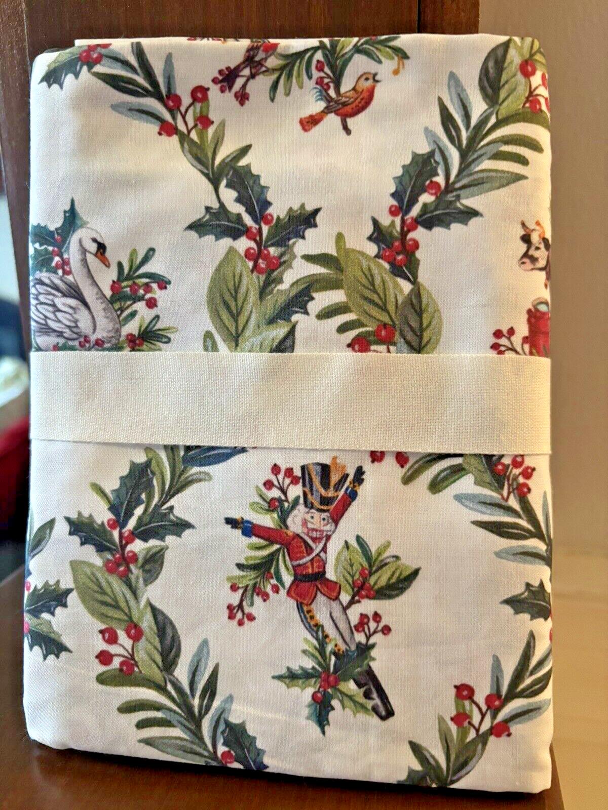 pottery barn Holiday Pillowcase KING Christmas 12 Days Nutcracker gift SET 2 y