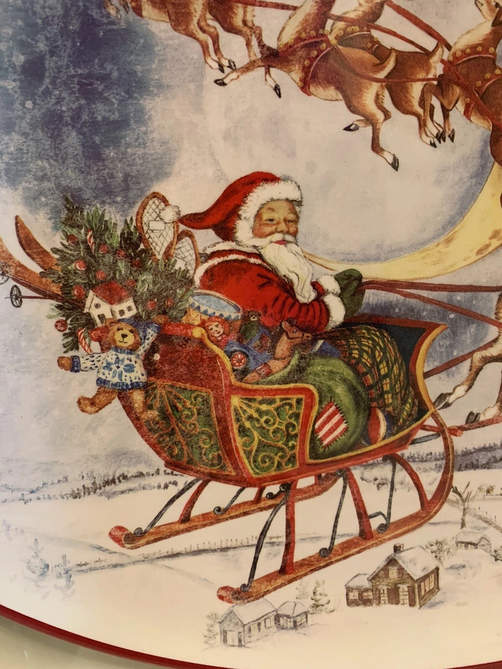 Pottery Barn Holiday Tray party Platter Rudolph Reindeer Christmas ?? Disney kid