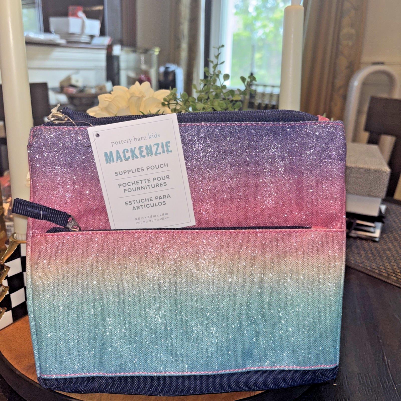Pottery barn Rainbow Glitter School OMBRE pencil CASE Disney bag gift Girl ??