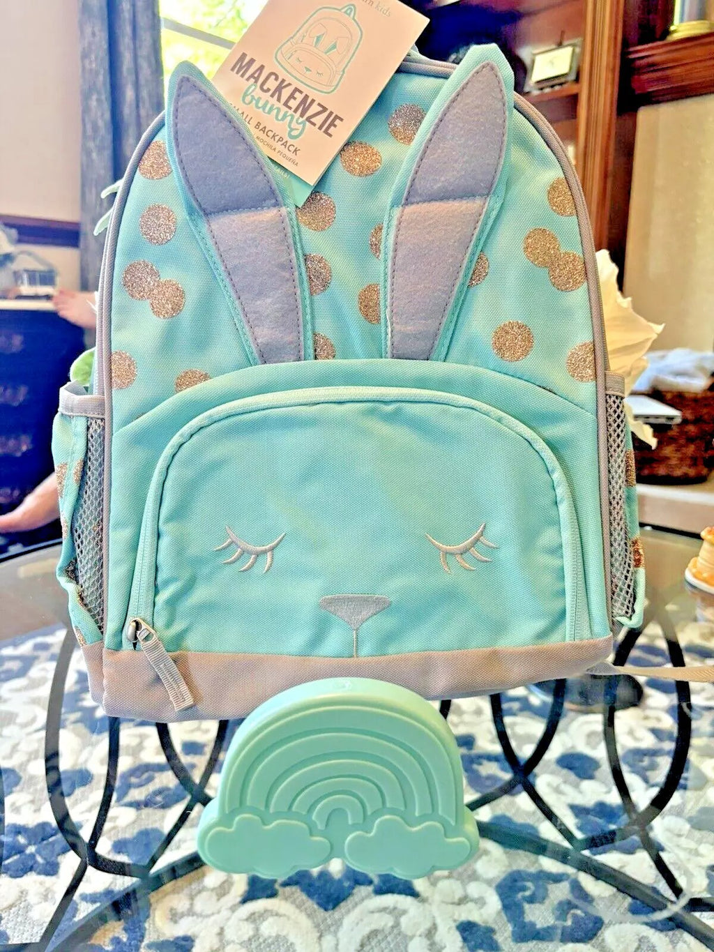 School Pottery barn Glitter Disney backpack rainbow princess travel girl kid?? -
