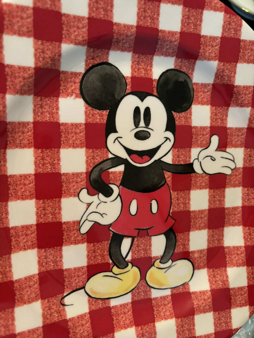 Disney Mickey Mouse Pottery Barn Plate Charger Holiday Christmas peanuts SET 4 [
