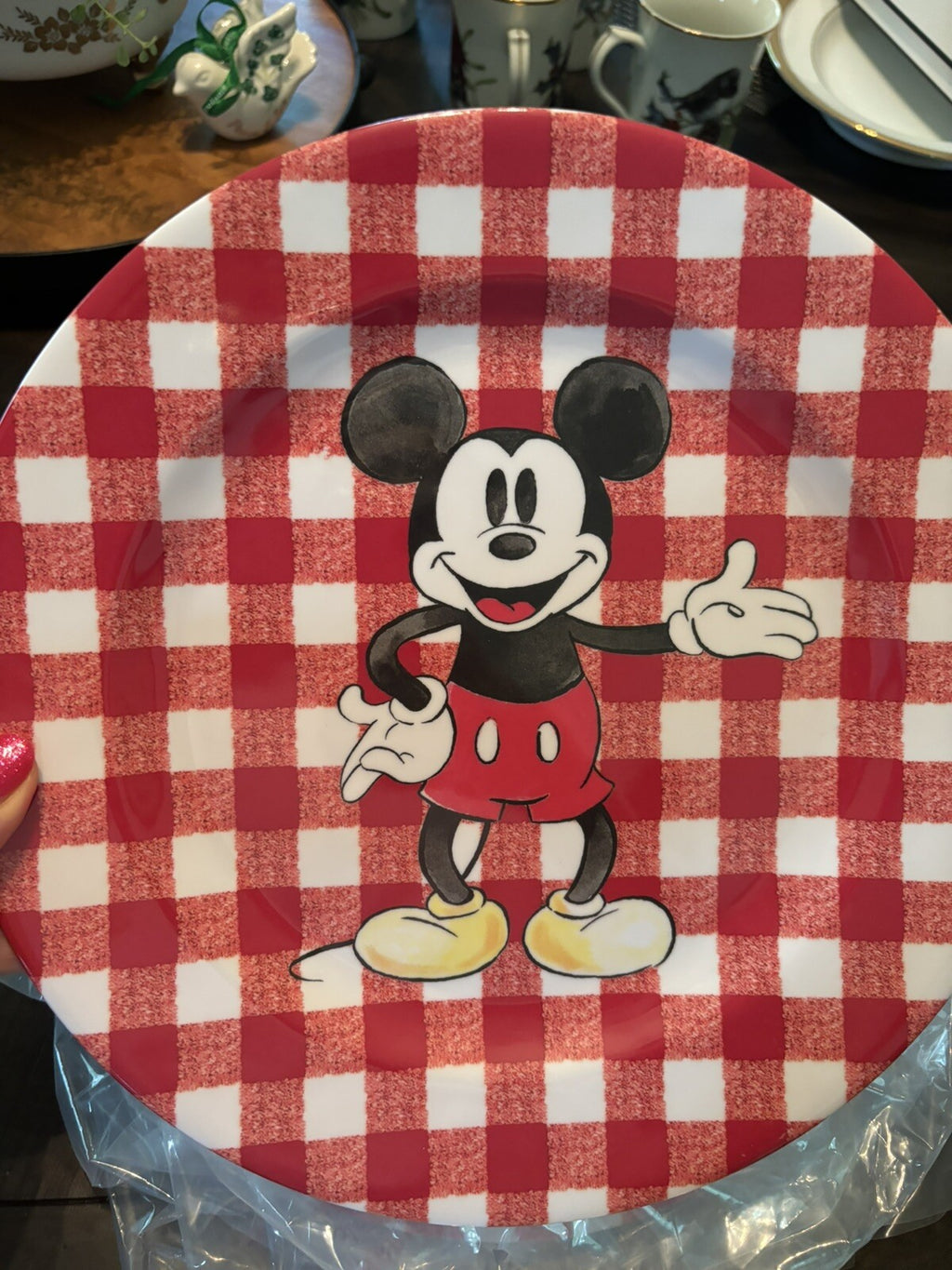 Disney Mickey Mouse Pottery Barn Plate Charger Holiday Christmas peanuts SET 4 [