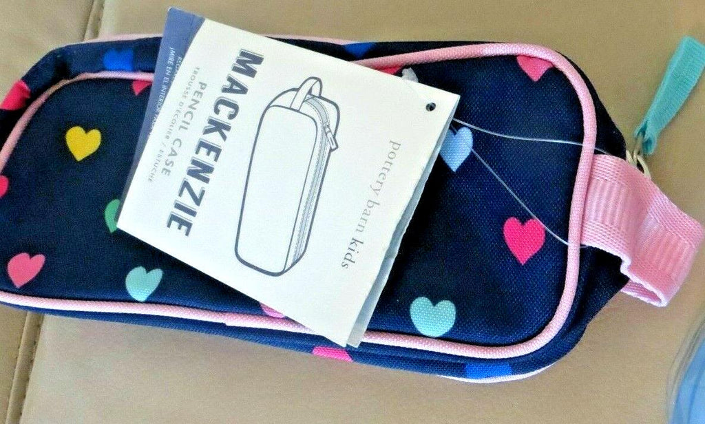 Pottery Barn School disney Rainbow Heart PENCIL CASE bag girl princess pink ,