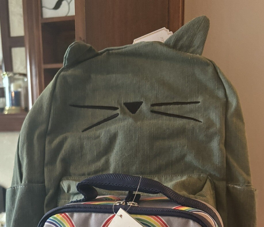 Pottery Barn school Disney LARGE BACKPACK Emily Merritt cat ?? travel Girl .