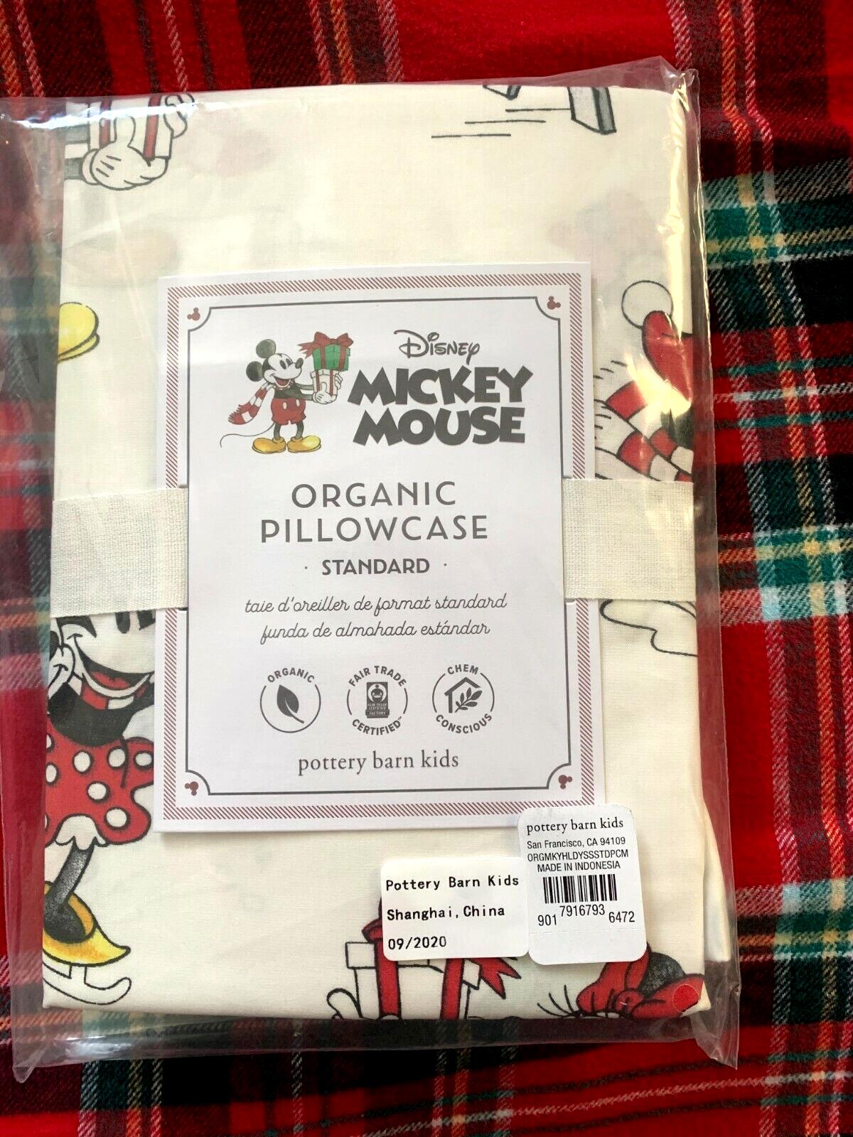 Pottery Barn Mickey Minnie Mouse holiday Christmas Disney gift Pillowcase kids ]
