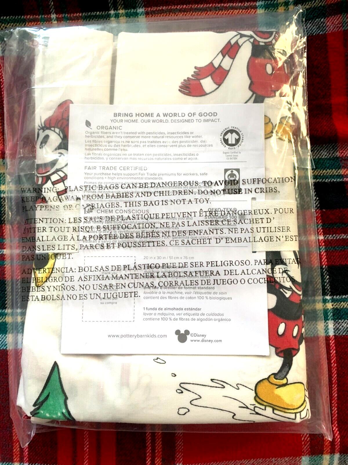 Pottery Barn Mickey Minnie Mouse holiday Christmas Disney gift Pillowcase kids ]