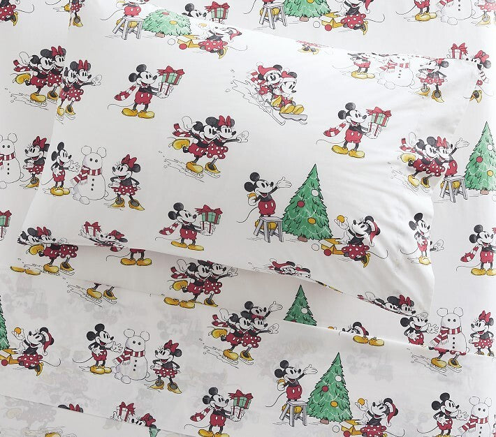 Pottery Barn Mickey Minnie Mouse holiday Christmas Disney gift Pillowcase kids ]