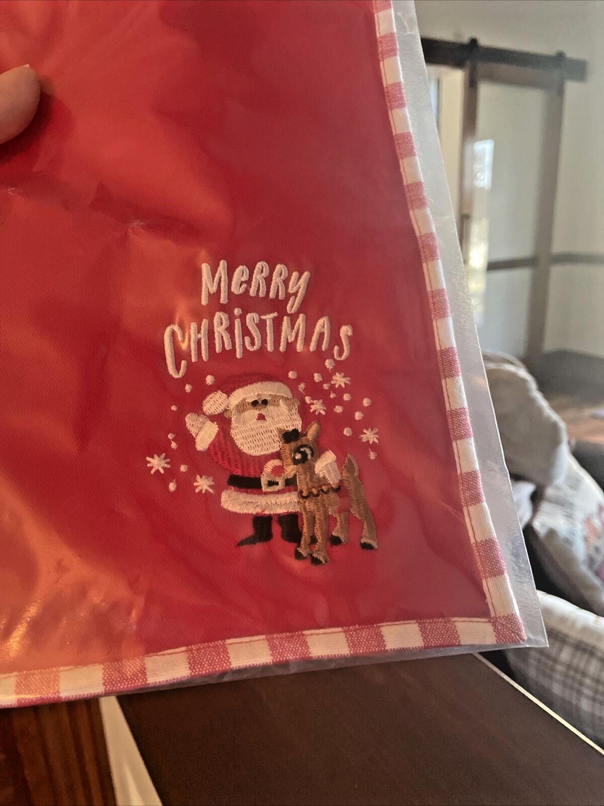 Pottery Barn holiday Rudolph Reindeer Napkin Christmas party deer Disney SET 2 '