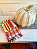 Mackenzie Childs Thanksgiving SET 3 holiday Christmas hand towel plaid check .z