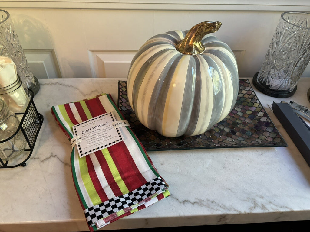 Mackenzie Childs Thanksgiving SET 3 holiday Christmas hand towel plaid check .z