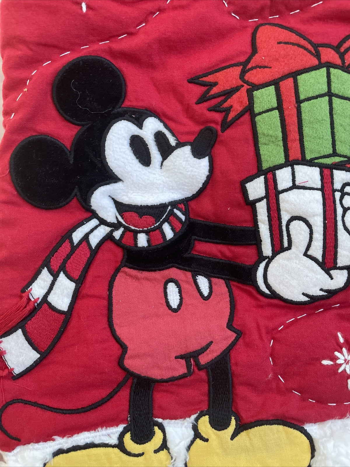 Pottery Barn Mickey Mouse Holiday Disney Christmas stocking gift tree kid red  "