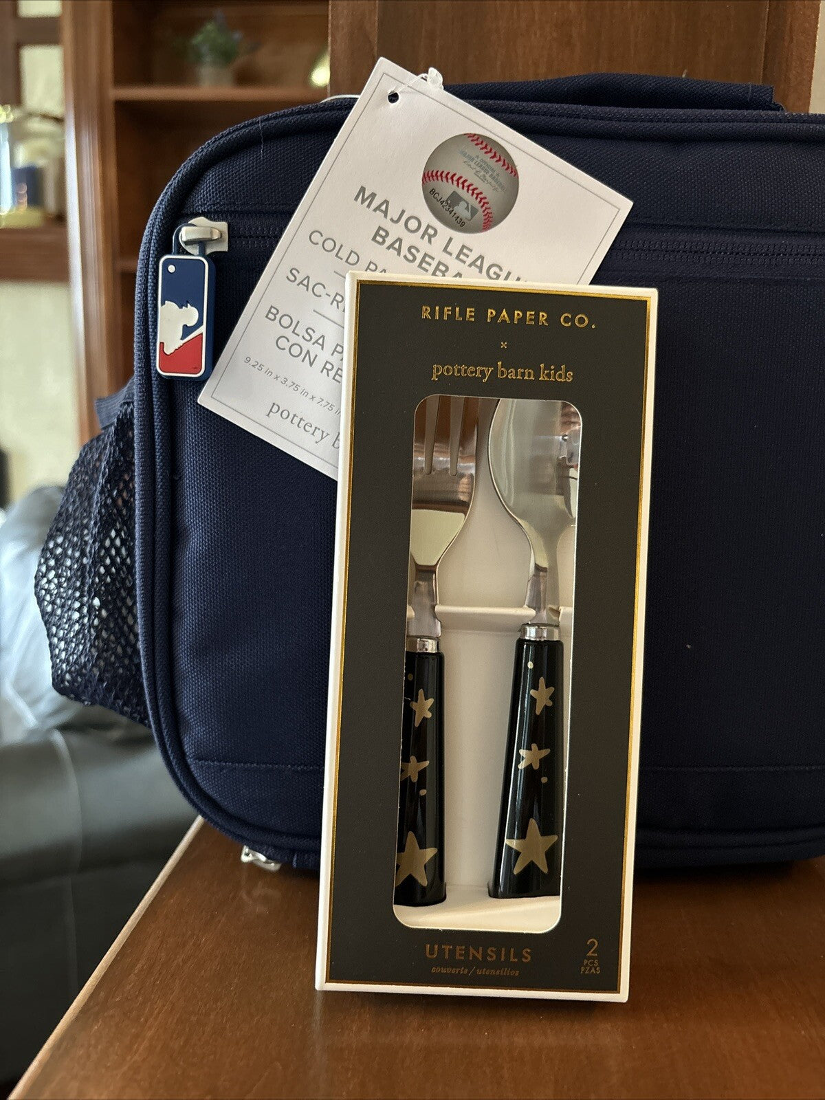 School Pottery Barn MLB BASEBALL LUNCH BOX Cold Pack+Utensil SET Sports Bag =