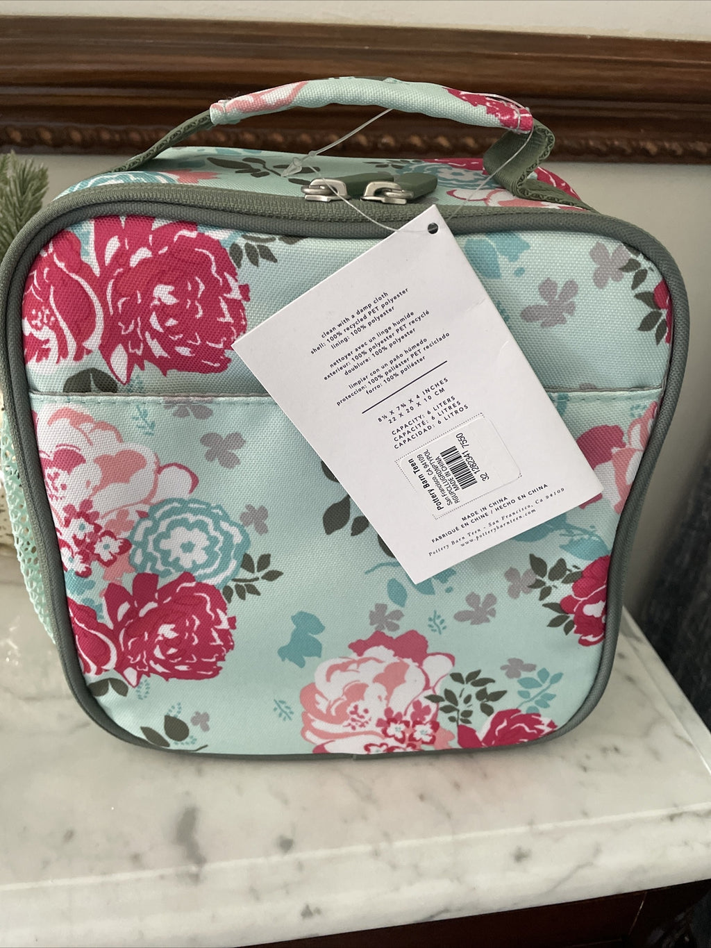 Pottery Barn LUNCH BOX BAG school disney Garden Party floral star holiday girl /