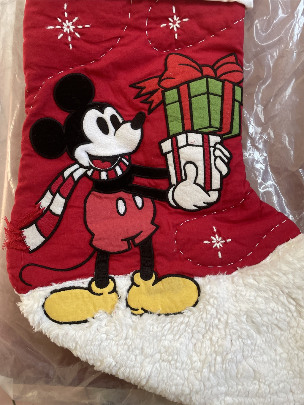 Pottery Barn Mickey Mouse Holiday Disney Christmas stocking gift tree kid red  "