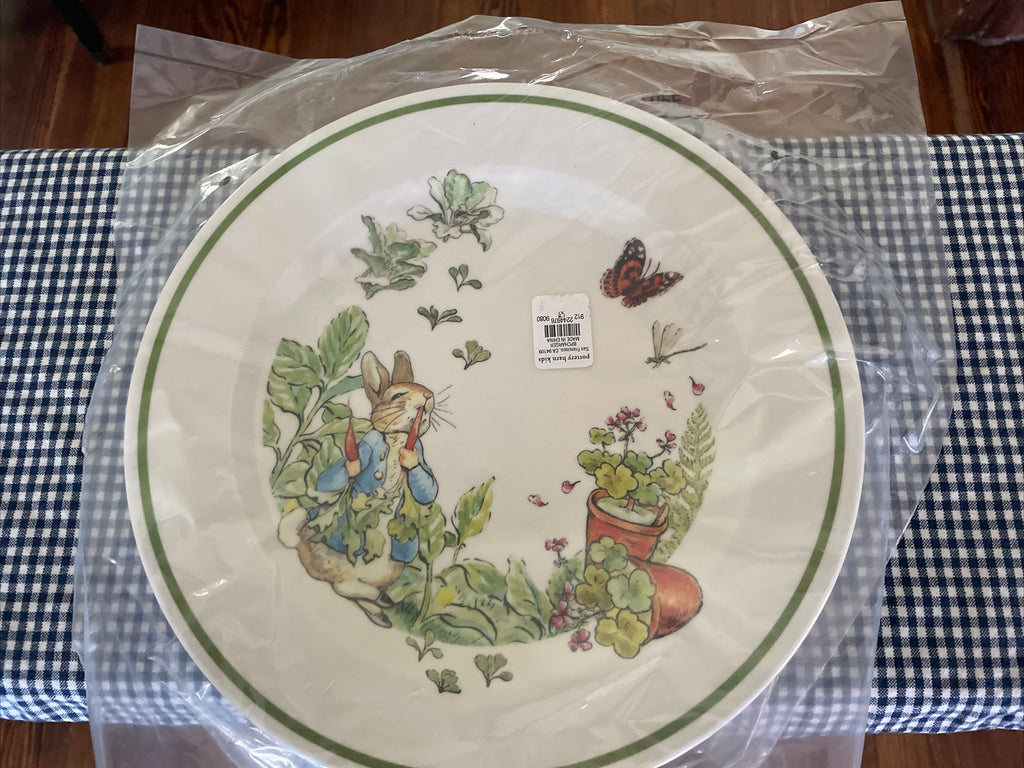 Disney Pottery Barn PLATE Easter bunny Peter rabbit holiday gift party flower ]